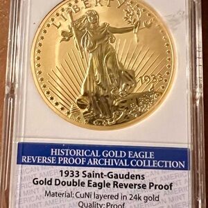 1933 Gold Double Eagle Reverse Proof Coin Replica